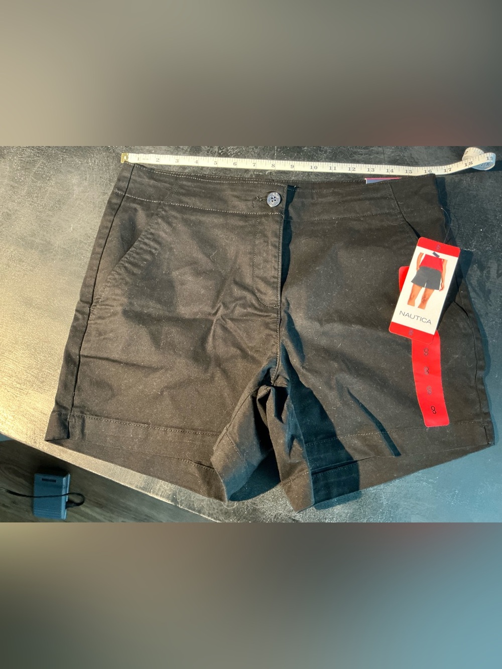 Nautica women's Black Flat Front Casual Shorts NWT